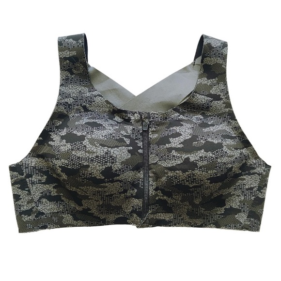 Lululemon Enlite Bra Zip Front High Support Collage Camo Mini Black 38C - Picture 2 of 8